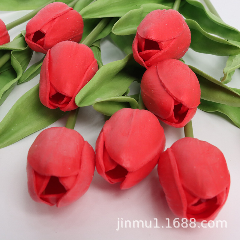 Pu Mini Tulip Simulation Flowers Wedding Supplies Fake Flowers Home Decoration Flowers Feel Tulips Application Scenario