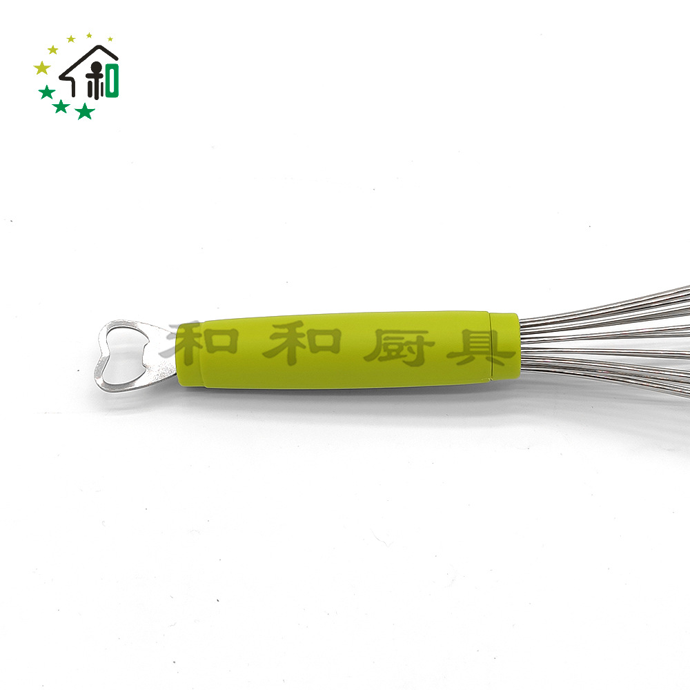 6-wire / 8-wire thick whisk with bottle opener Whip creme egg whisk stick Household baking tool Egg Whip details Picture