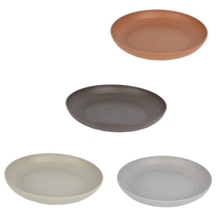 Wholesale of wheat straw plastic plates, round plates, vegetable plates, plastic dinner plates, household fruit plates, snack plates Application Scenario