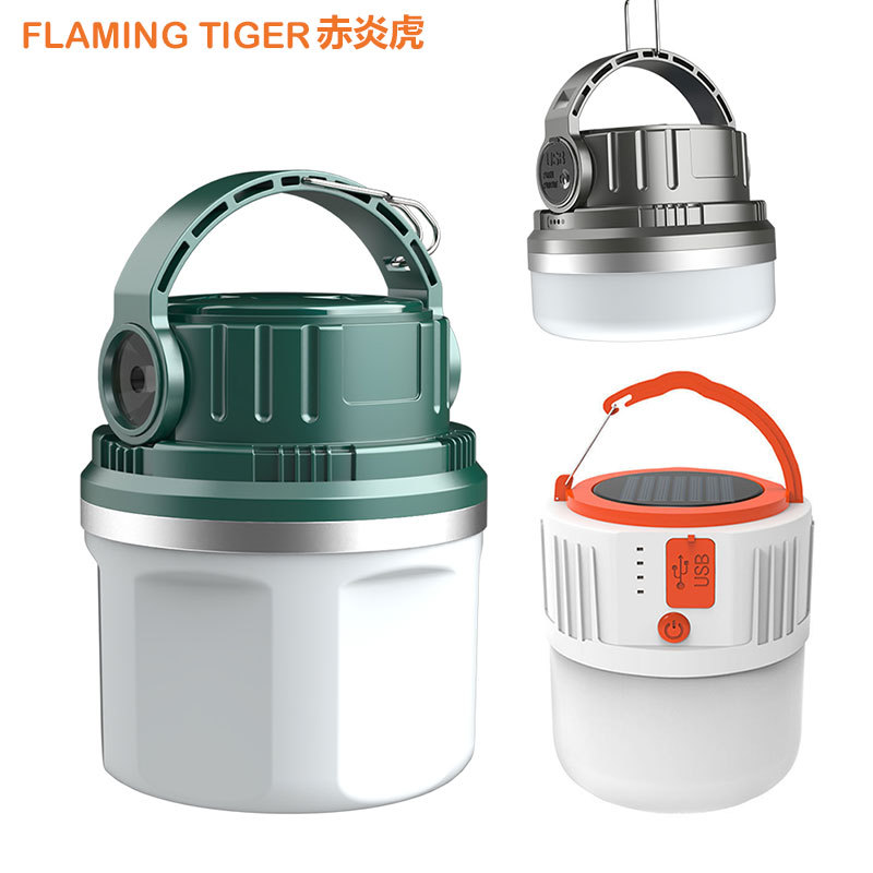 新款LED移动夜市灯 地摊灯 球泡灯家用停电应急灯 太阳能充电灯泡