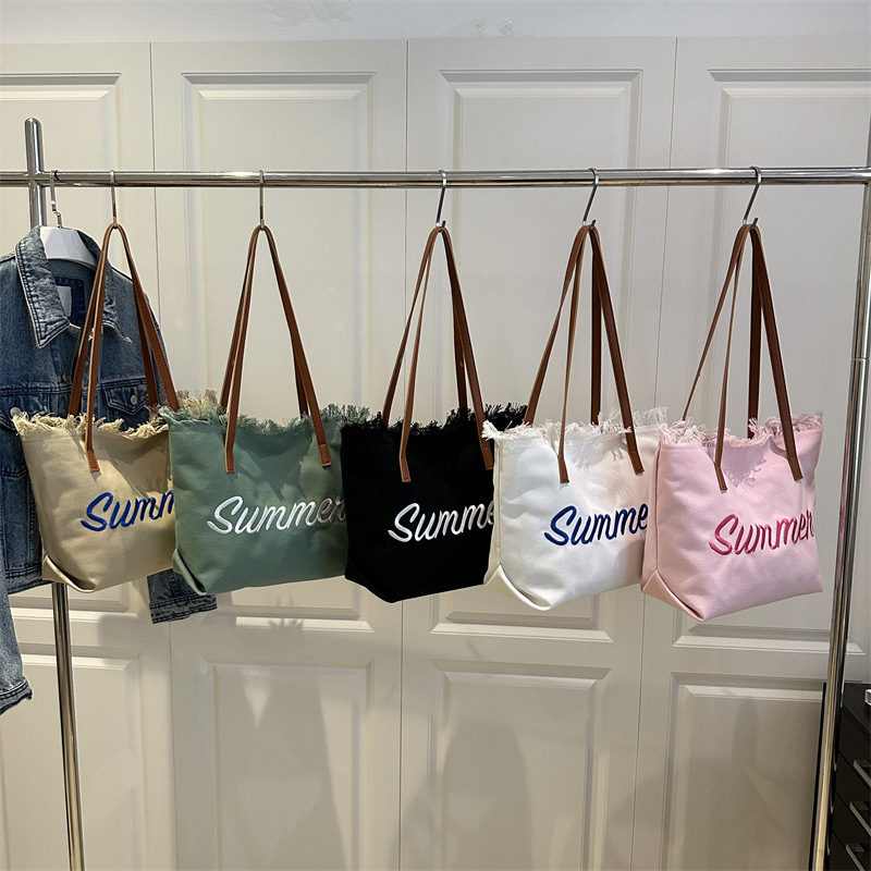 帆布包/帆布包购物袋/帆布单肩包/包包/帆布白底实物图