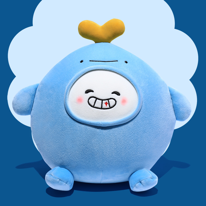 Cute little whale transforming U-shaped pillow, foam particle transforming doll, children's toy U-shaped pillow factory wholesale