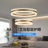 Full-spectrum living room chandelier, Italian light luxury circular led hall main light, designer model room bedroom dining room light details Picture
