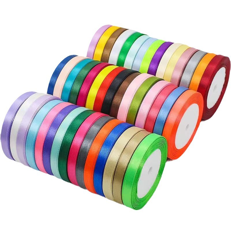 Factory wholesale of 1cm ribbons for gift packaging, webbing, cake baking ribbons, wedding bows, accessories and ribbons Item Picture