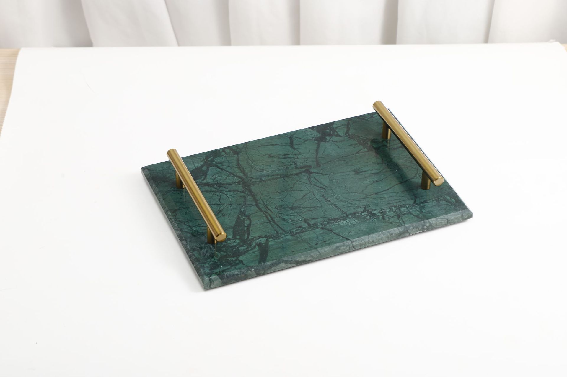 New marble gold handle tray storage tray, simple bathroom display sample tray Item Picture