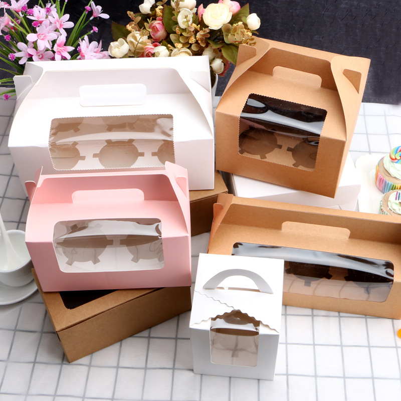 烘焙手提雪媚娘西点盒甜品纸杯蛋糕包装盒打包盒蛋糕盒食品盒子图