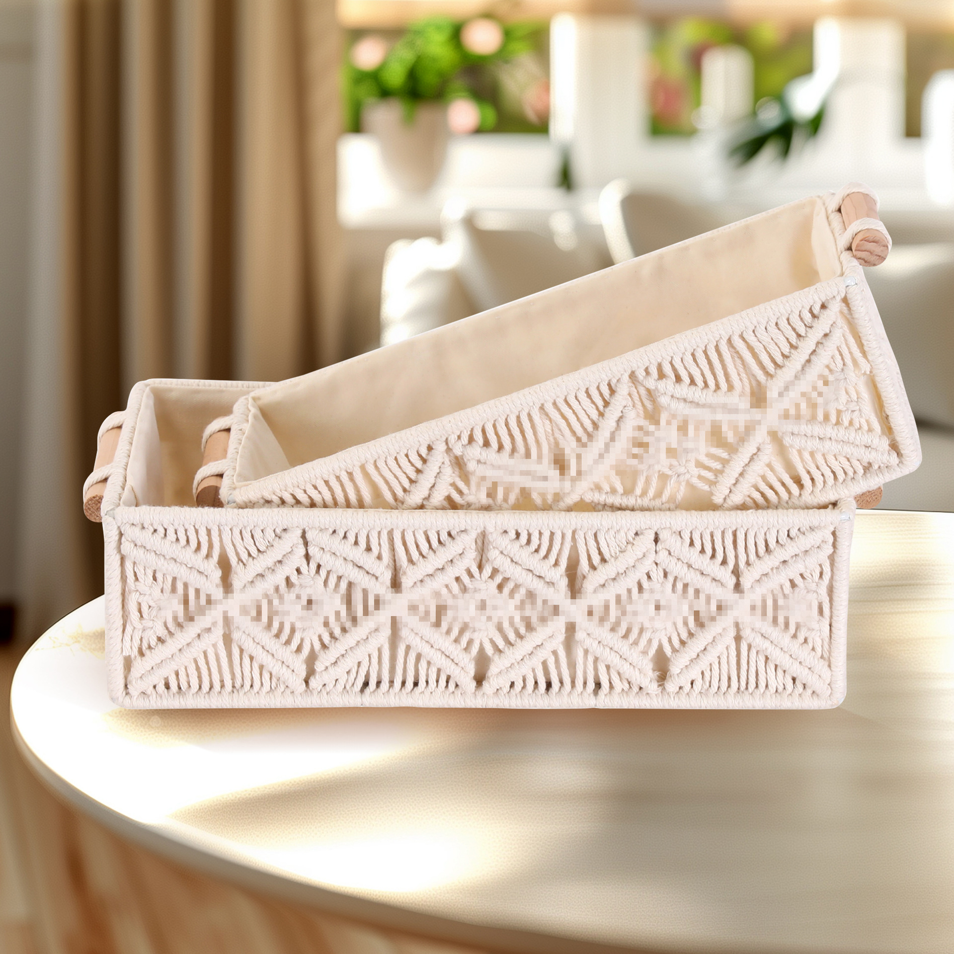 Cross-border European-style desktop storage box, Amazon convenient storage for room clutter, cotton rope, grey and miscellaneous woven storage box