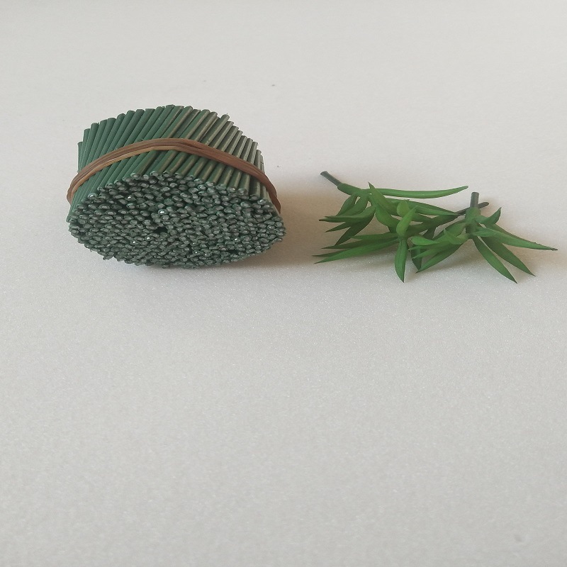 No. 2 green rubber-coated flower stems, artificial flower succulent plant accessories, diy floral art materials, 6 centimeters long details Picture