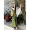 New Chinese-style green halter dress for women's summer 2025, a two-piece long dress with a high-end and elegant look Application Scenario