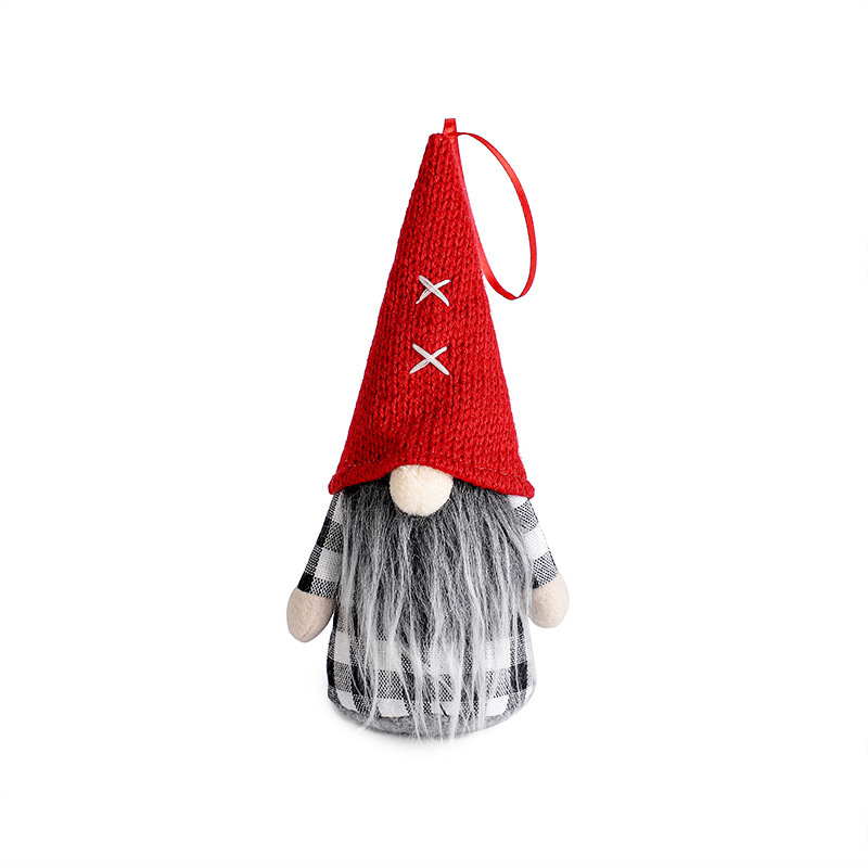 Christmas Nordic Gingham Faceless Rudolph Christmas Tree Pendant Doll Small Gift Pendant Item Picture
