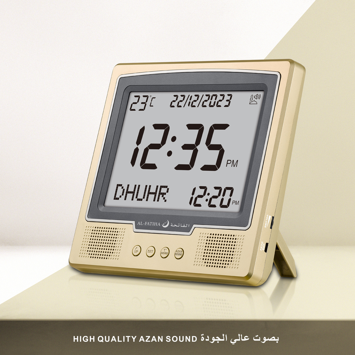 Al-Fatiha Brand Rectangular Lcd Electronic Desktop Clock Azan Clock Faj-115# Electronic Clock Factory