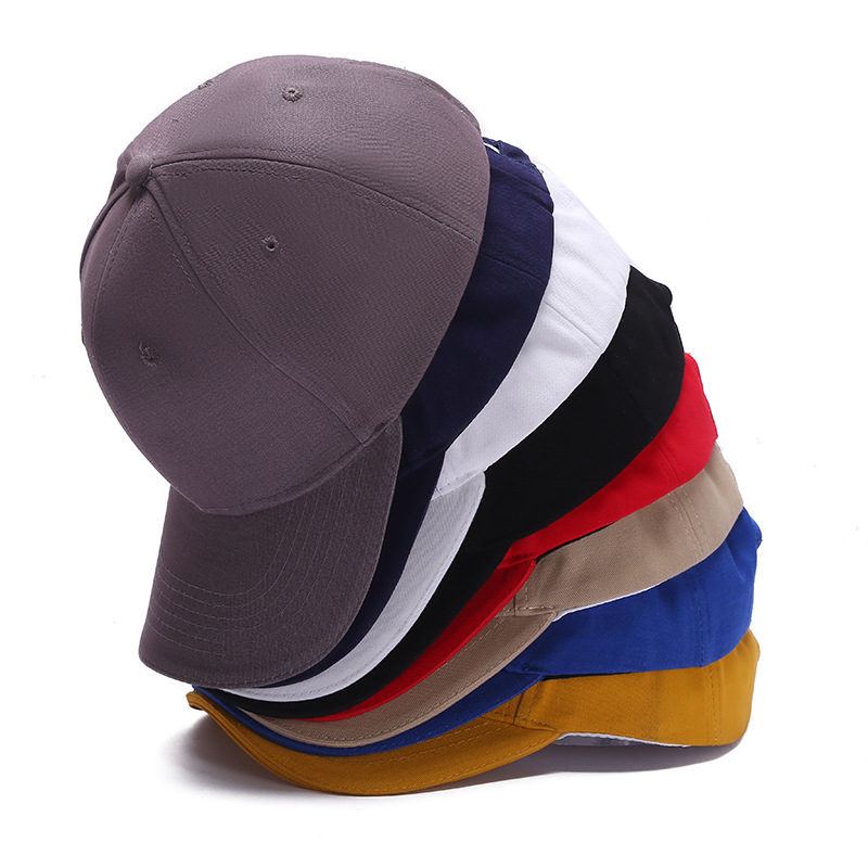 2022 New Fashion Solid Color Cotton Baseball Cap Outdoor Running Windproof Hat Dome Shade Curving Hat Summer Hat