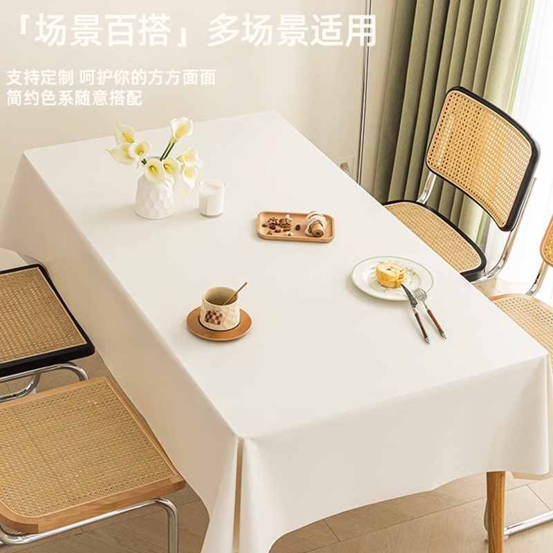 Cream Wind Lambskin Tablecloth Atmosphere Sense Washable Oil Proof Waterproof Non-Slip Coffee Table Cloth Table Cloth Round Table Anti-Ironing details Picture