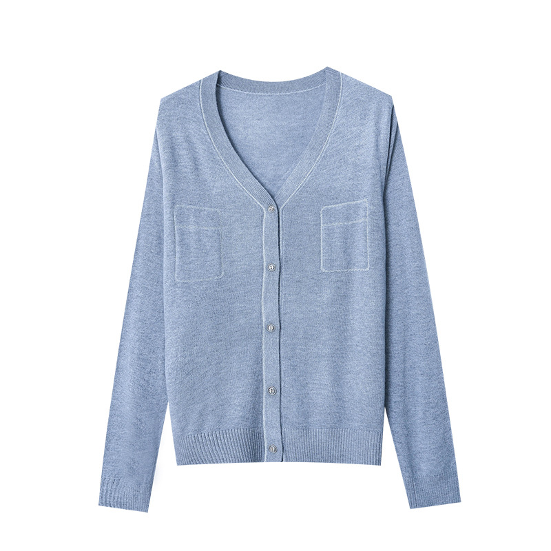 SN6263 SN6263, a new 2024 Early autumn collection of Sinan's color-blocking outer seam French fine-spun wool chanel-style knitted sweater Item Picture