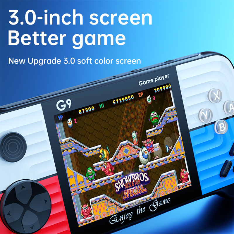Handheld Game Console 2022 New Cross-Border Rocker Retro Color Clash Handheld Console Psp Gaming Arcade G9 Game Console Specification drawing