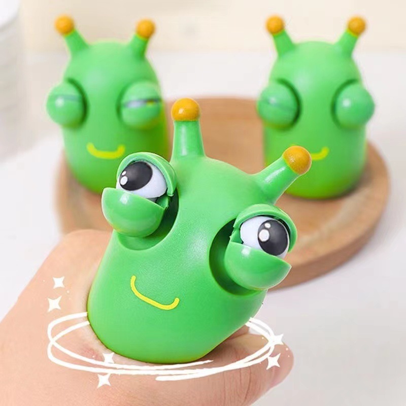 Douyin with the same vent googly eyes funny explosive eye vegetable worm decompression caterpillar pinch music children stall toys wholesale