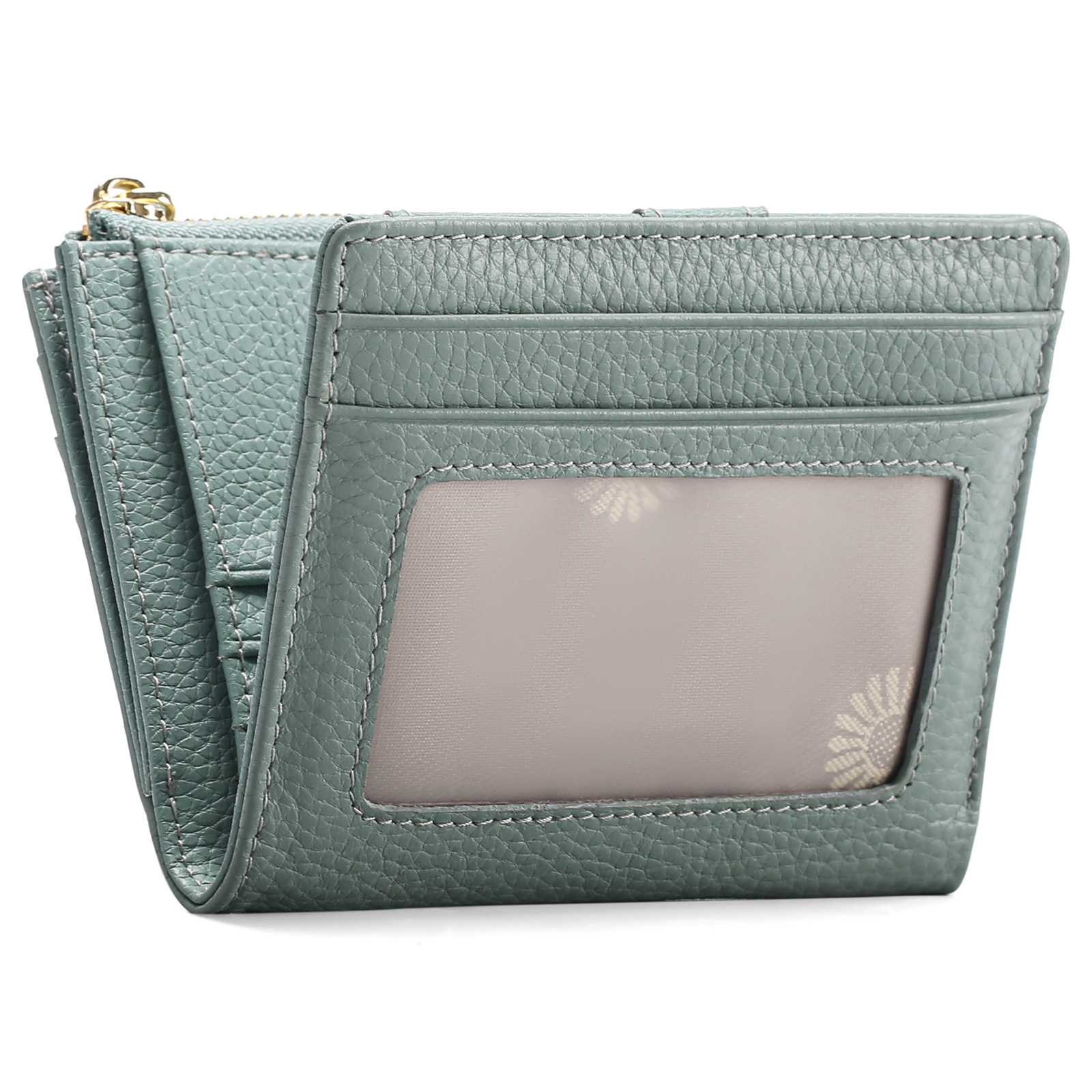 亚马逊防盗刷卡包女士短款拉链零钱包真皮多功能钱夹卡夹钱包现货