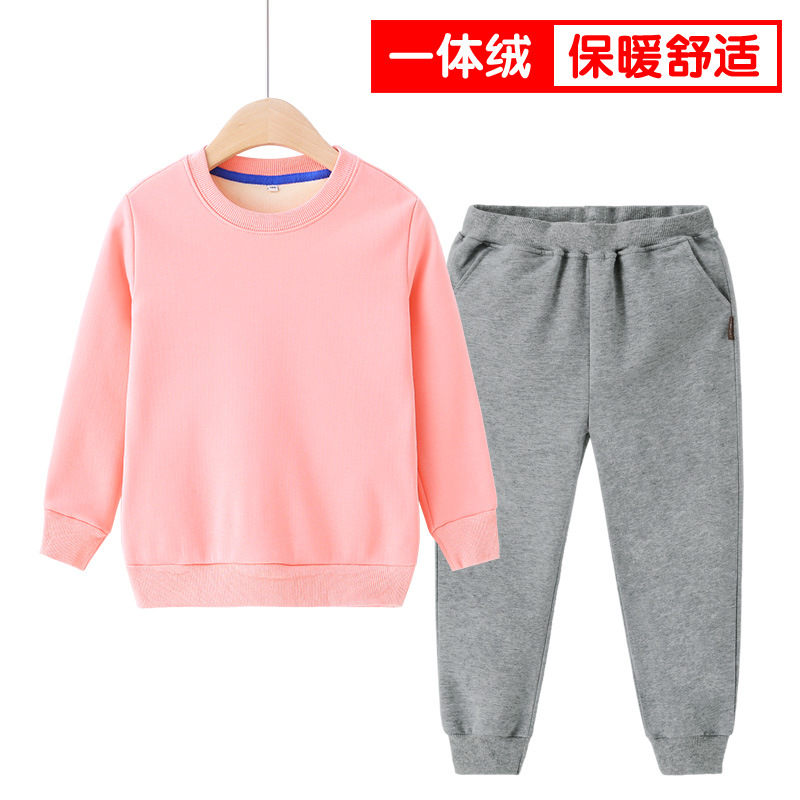 AD Boys' hoodie Round Neck thin fleece Set Autumn and Winter Children's, Girls', older and younger children's clothing 2022 one-piece consignment supply Application Scenario