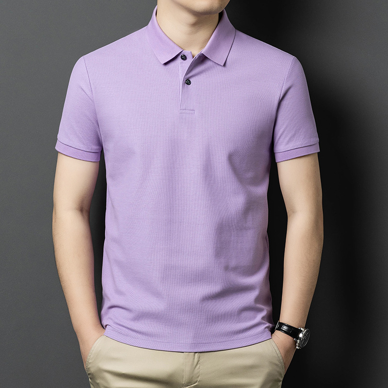 Cross-border mercerized cotton short-sleeved men's polo shirt 2025 Summer new solid color casual Breathable lapel T-shirt for men Application Scenario