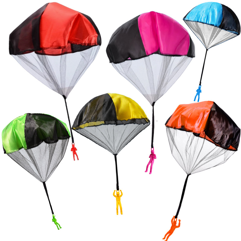 Cross-border supply of fun hand-thrown parachutes, children's small parachutes, outdoor parent-child interactive educational hand-thrown toys, mini parachute toys Item Picture