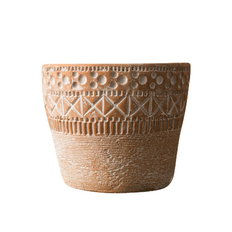 Simple Retro Cement Flower Pot Living Room Floor Fashion Decoration Gardening Potted Crafts Meaty Small Pot Wholesale Item Picture