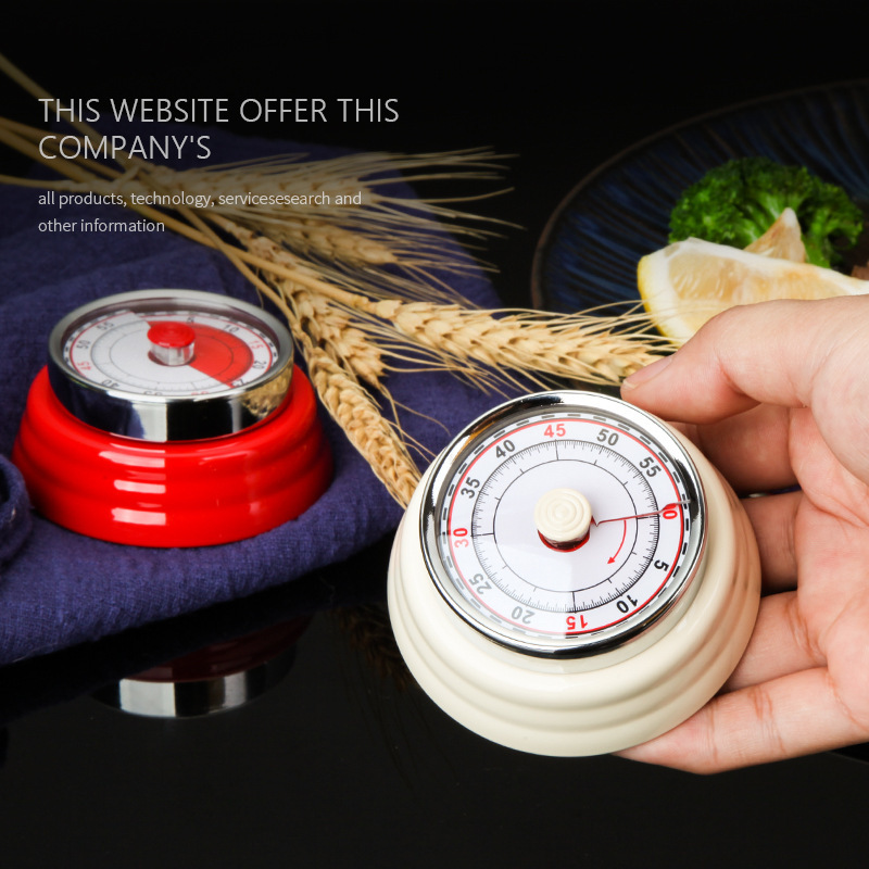 迷你不锈钢机械计时器北欧可视化定时器厨房烹饪带磁吸提醒器现货