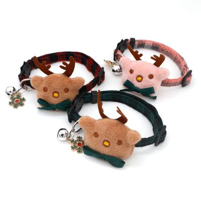 Pet Bow Collar Cross Border Dog Collar Christmas Pet Collar Christmas Plaid Cat Collar Application Scenario