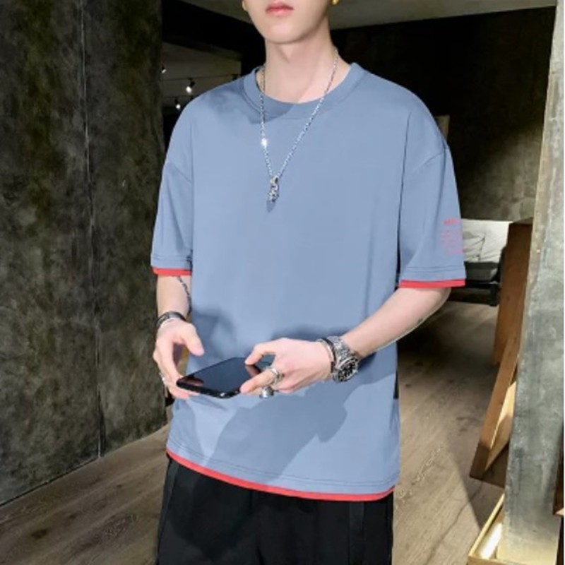 New 2022 Men's Fashion casual Youth jeans, Korean-style small feet men's solid color men's pants, trendy men details Picture