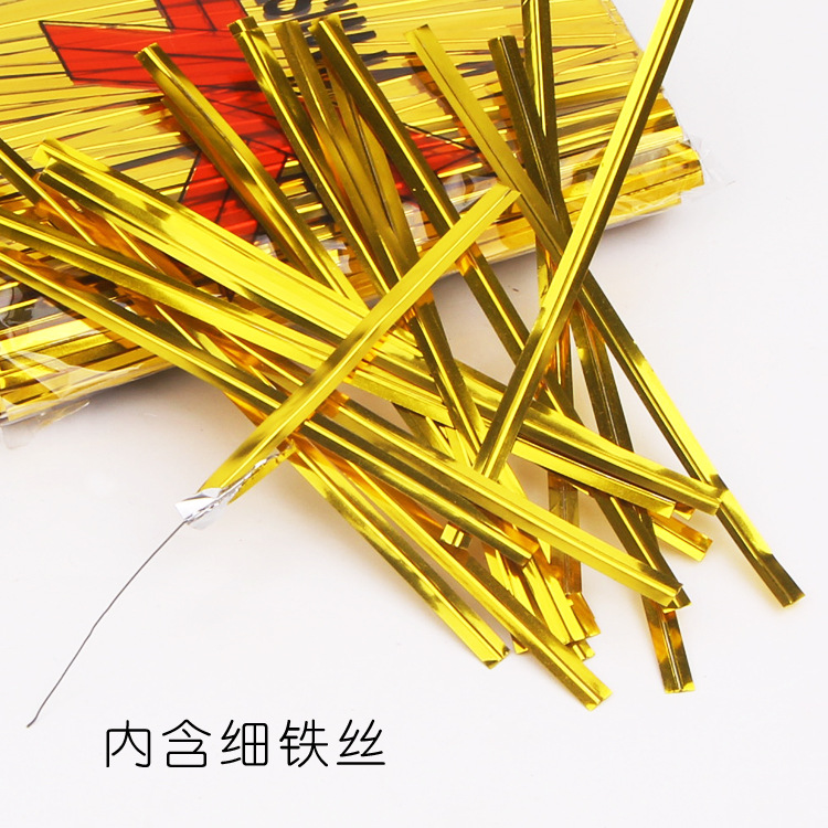 Metal gold and silver binding wire, binding tape, fine iron wire binding wire, bread food packaging bag sealing binding wire, 400 yards Application Scenario