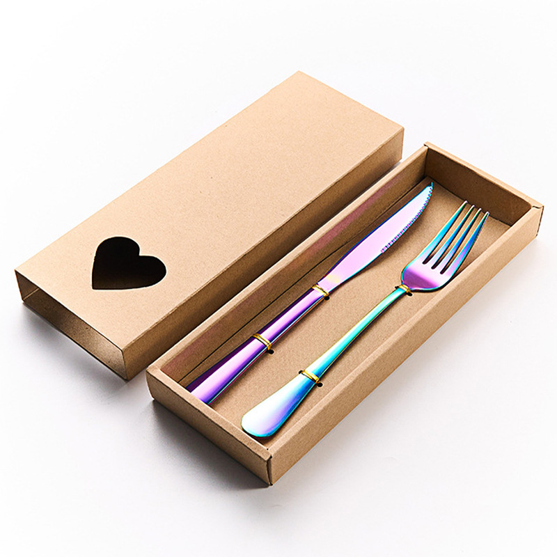 Island Strange Stainless Steel Knife And Fork Commercial Hotel Restaurant Western Food Knife And Fork Portable Gift Box Thickened Knife And Fork Two Sets Wholesale Item Picture
