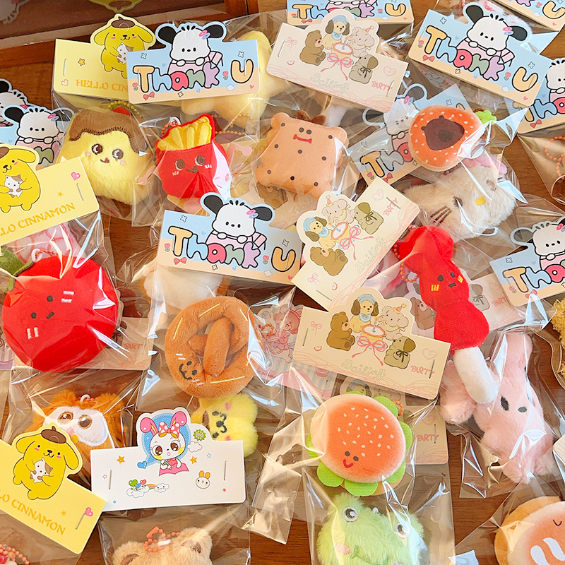 卡通食玩毛绒钥匙扣鸡腿面包公仔挂件趣味食玩餐饮店小礼品批发详情2