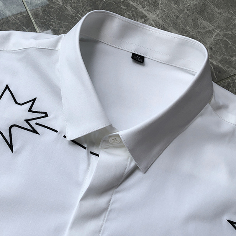 衬衫/丝绸中式男/衬衣男士长袖休闲/工作衬衫/男装细节图