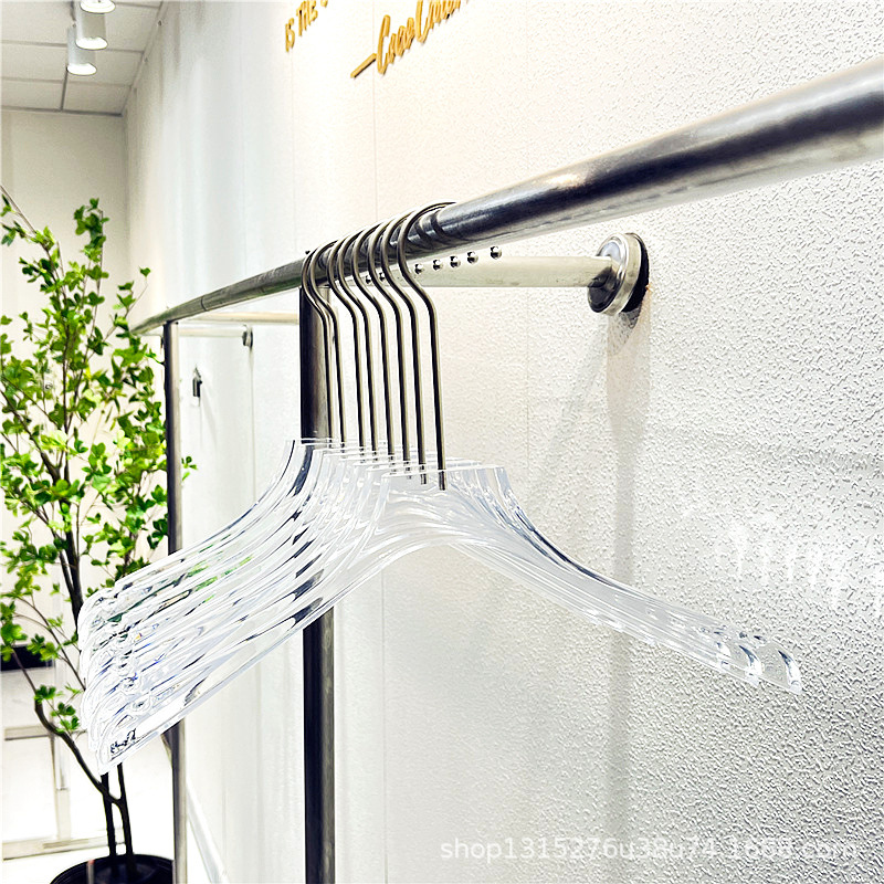 Acrylic transparent crystal anti-slip clothes hangers for clothing stores, clothes hangers, children's and women's clothing store pants rack clips