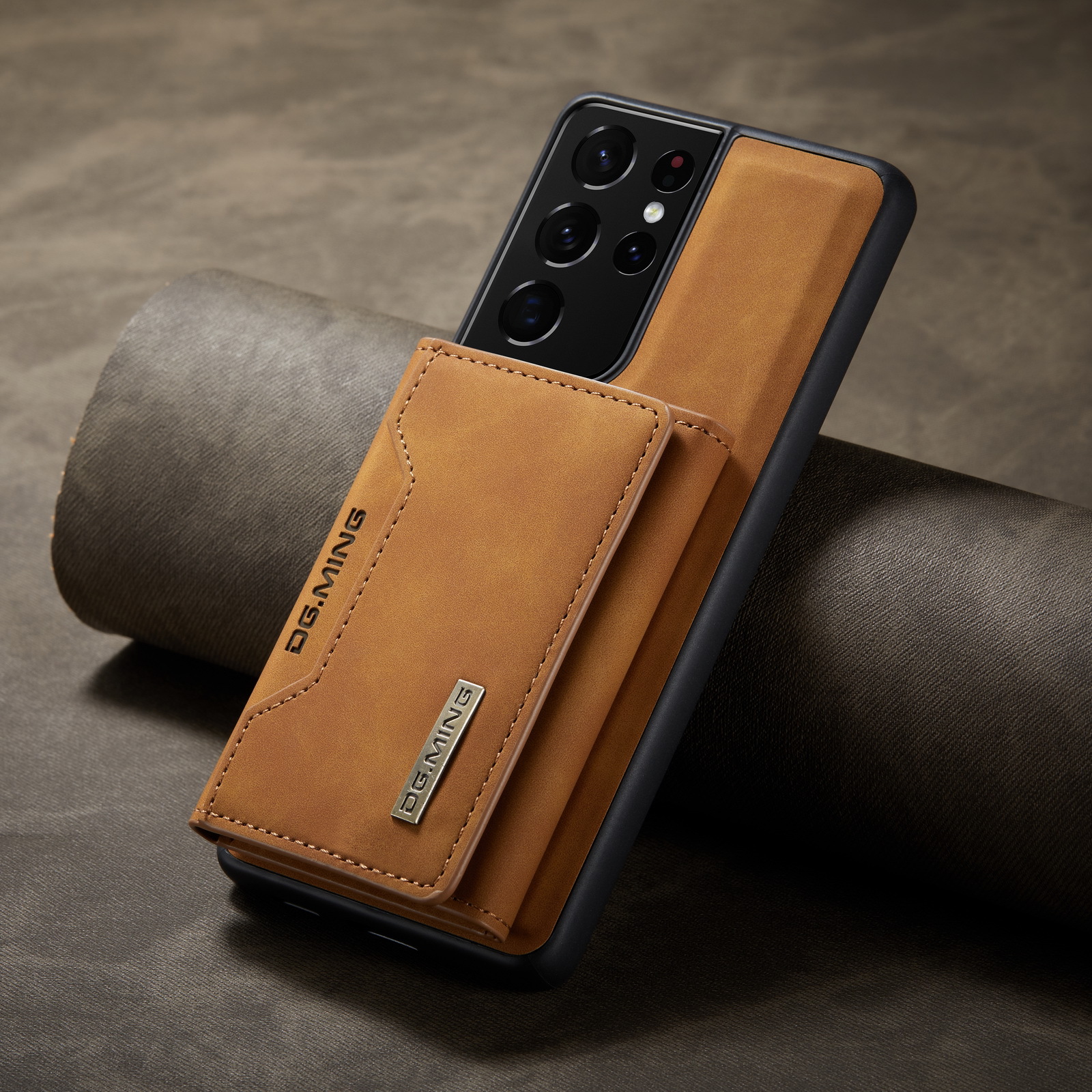 Factory Direct M2 for Samsung S21 Ultra Magnetic card phone case S23 Ultra protective leather case details Picture