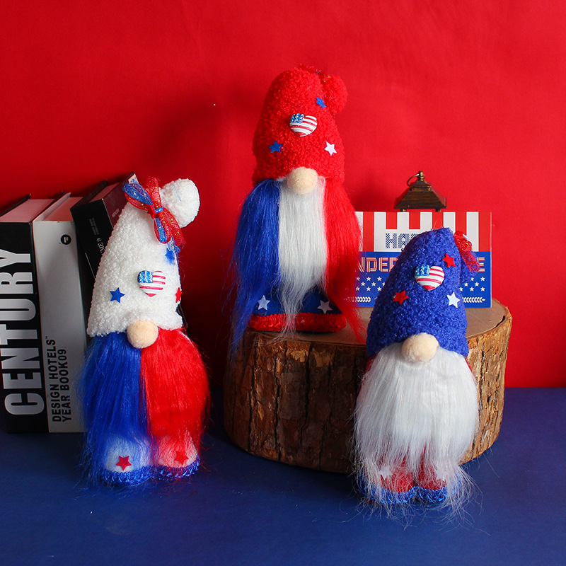 Hong Kong new American festival Independence Day top hat no face forest old man doll standing posture beard old man dwarf details Picture