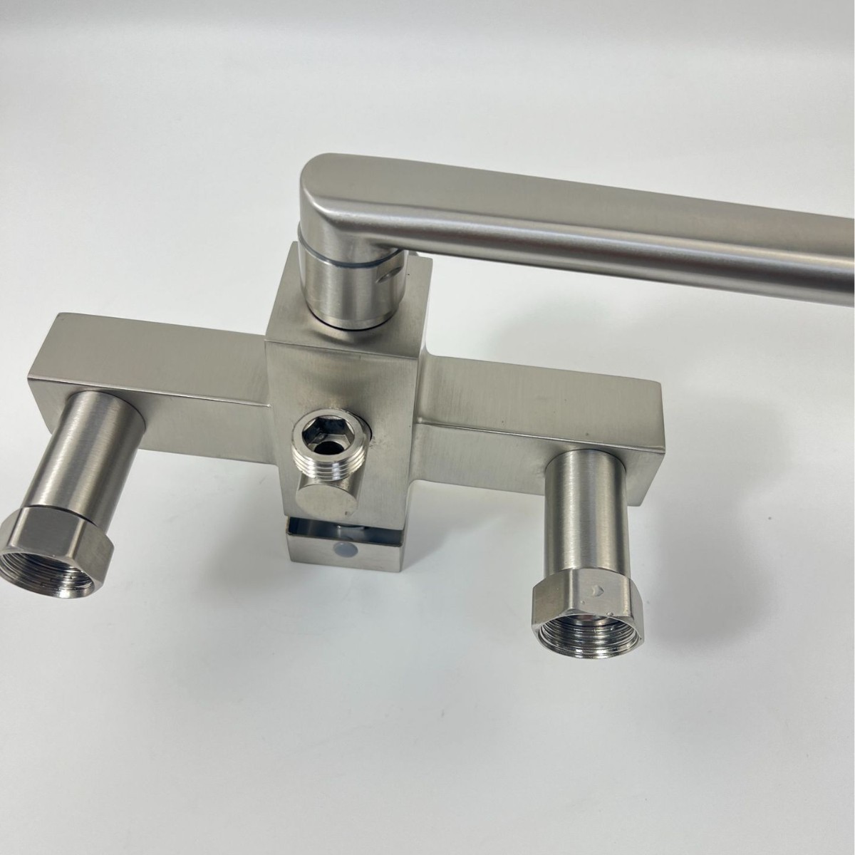 Square shower faucet, stainless steel exposed shower faucet, mixing valve, bathtub cold and hot small elbow faucet details Picture