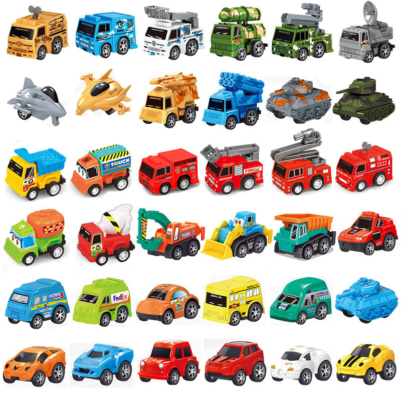 儿童回力工程车挖掘机批发赠品迷你小汽车1-3岁糖玩 扭蛋摆件玩具详情图1