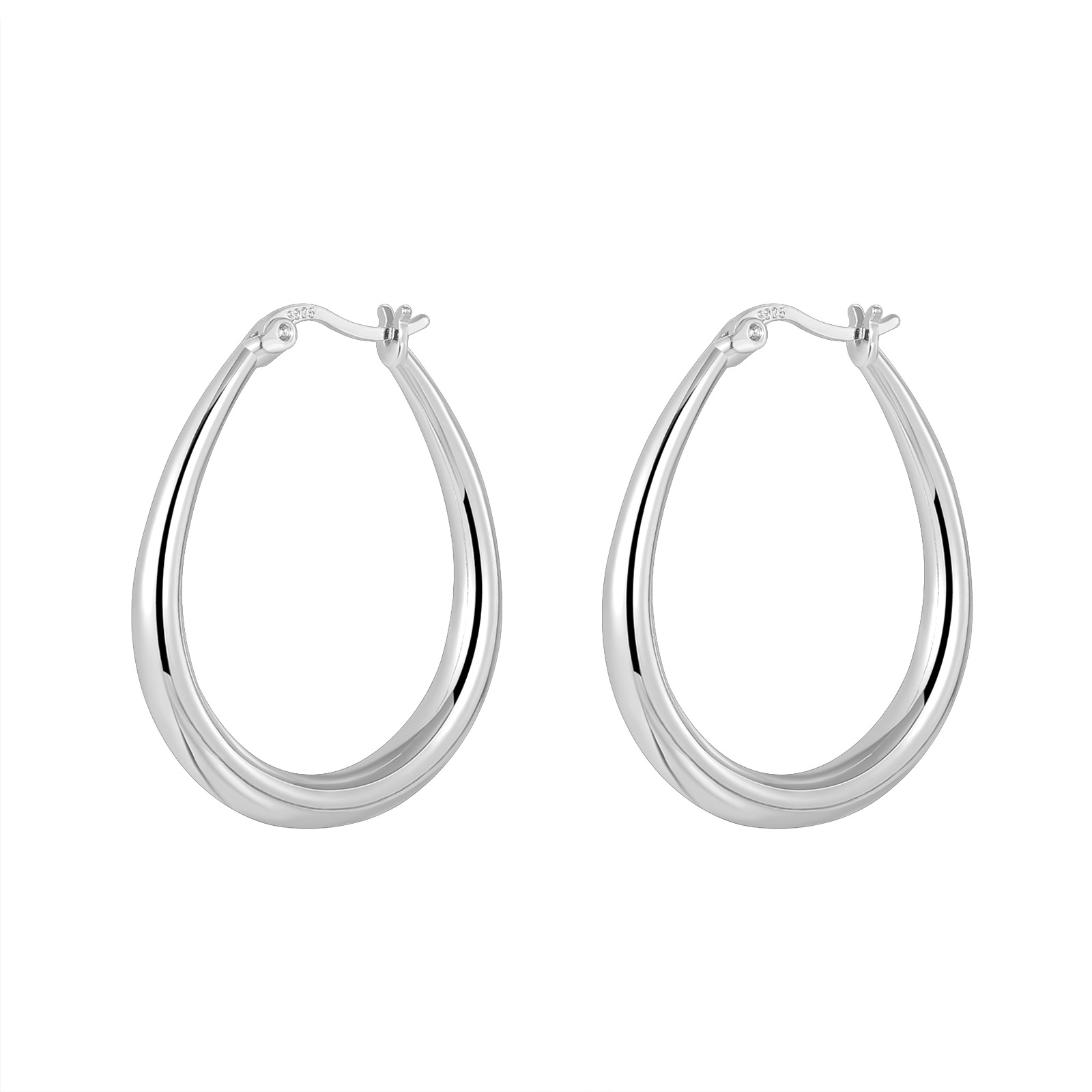 European and American personalized smooth teardrop ear buckles, versatile and simple earrings, high-end and niche design accessories, cross-border exclusive supply Item Picture