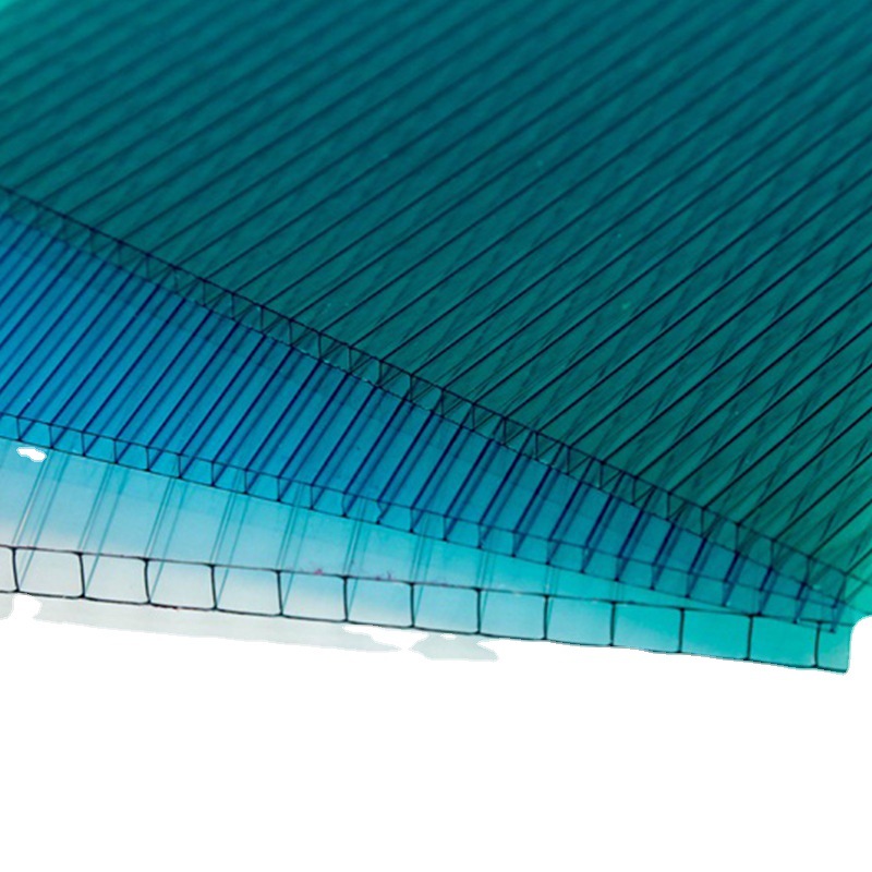 10mm湖蓝色蜂窝阳光板 轻质易安装顶棚采光板 pc遮雨棚中空板供应详情图5