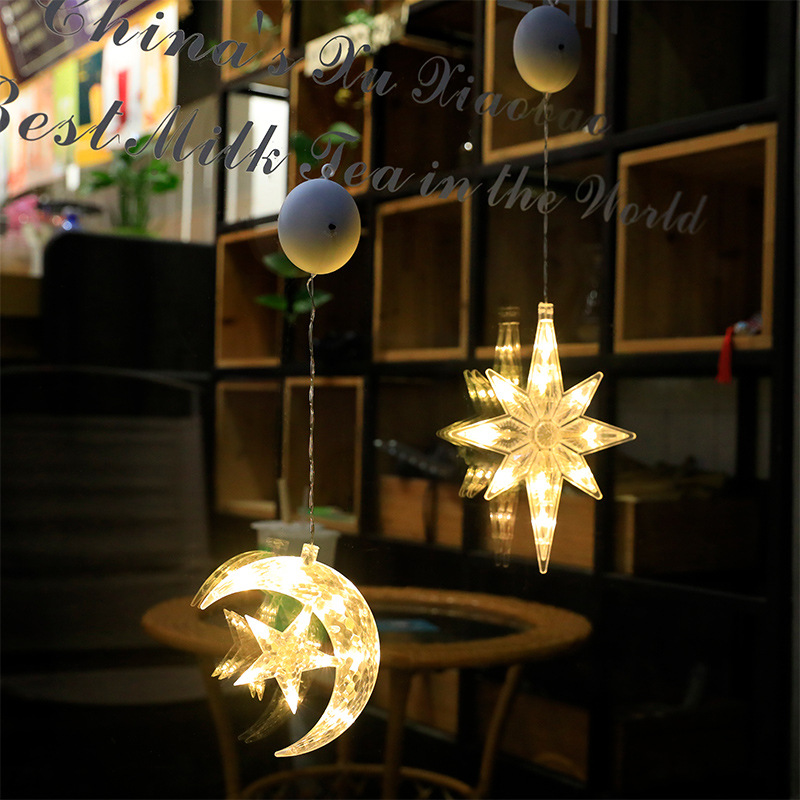 Wholesale of Christmas suction cup lights, star Christmas tree shaped lights, indoor window decoration colored lights, led Christmas light strings Specification image