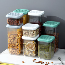 大容量塑料透明加厚密封罐五谷杂粮食品储物罐方形零食收纳罐批发