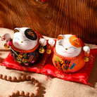 招财猫陶瓷存钱罐创意摆件发财猫陶瓷存钱罐开业礼品陶瓷摆件批发