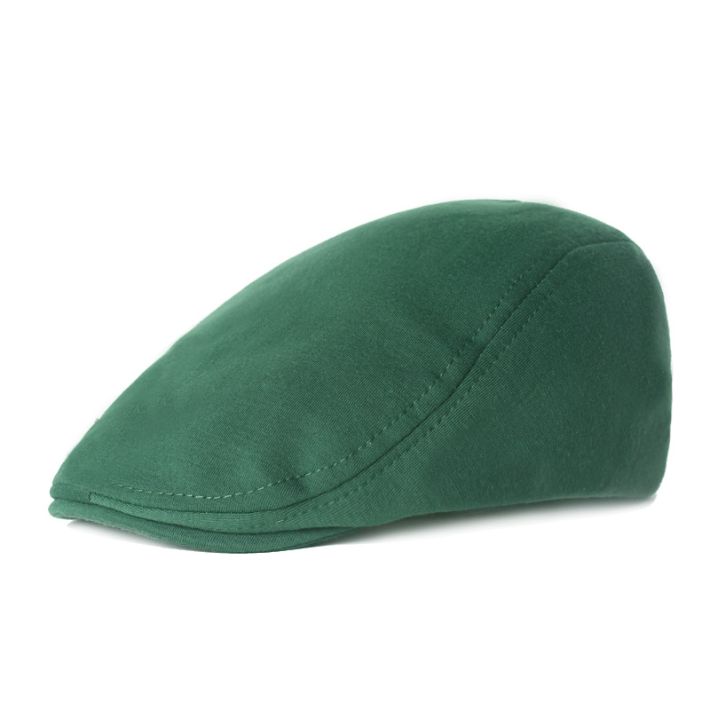 Wool Cap Men's Solid Color Beret Casual Retro Front Hat Spring And Fall Visor Hat Women's Hat Item Picture