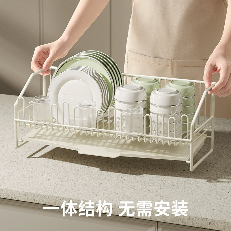 Kitchen draining dish rack, kitchen sink countertop, draining basket for chopsticks and bowls, storage rack, bowl rack, storage rack for tableware and dishes Application Scenario