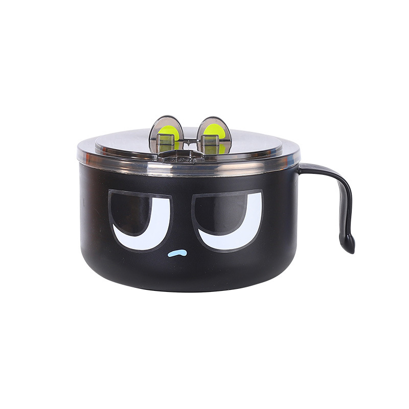 304 Stainless Steel Instant Noodle Bowl With Cover Dormitory Students Can Drain Japanese Instant Noodle Magic Canteen Meal Instant Noodles Item Picture