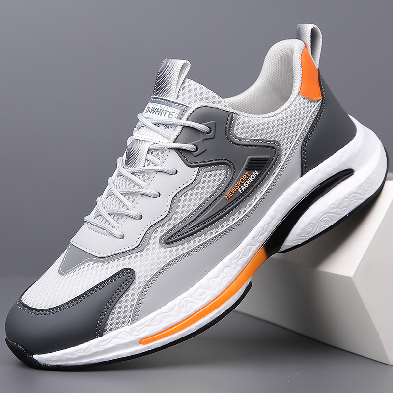 Brand men's shoes 2025 Spring/Summer new style mesh breathable leather waterproof, anti-slip, wear-resistant shoes lightweight shock-absorbing sports shoes
