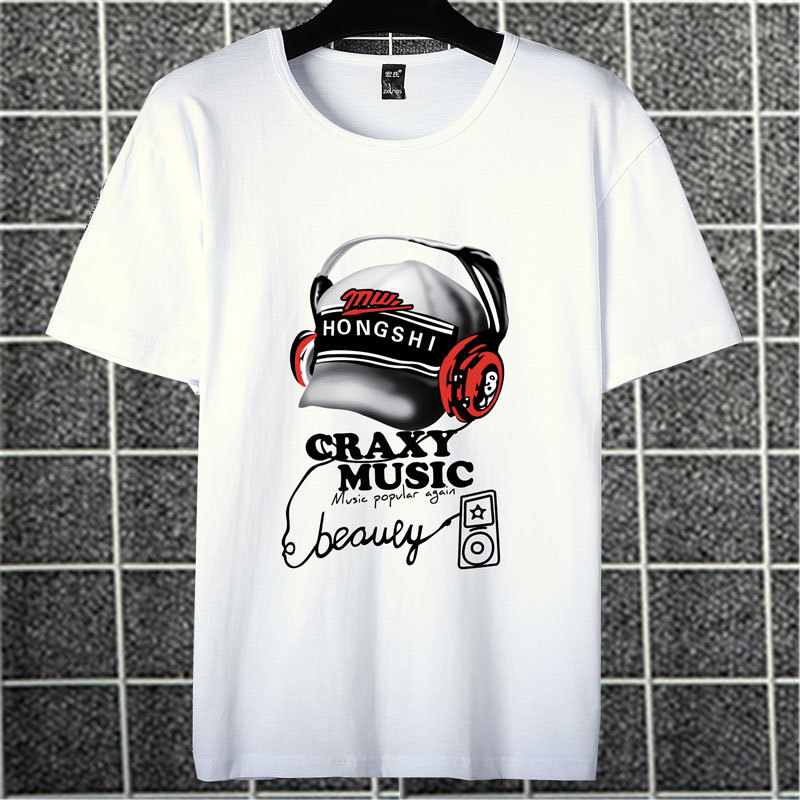 Men's quick T-shirt, dry men's T-shirt, half-sleeved shirt, men's printed short-sleeved shirt, street stall trend, summer night market base shirt Item Picture