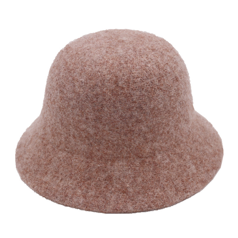 Thickened Wool Basin Hat Women's Autumn Winter Fisherman Hat Korean Version Of The British Top Hat Dome Day Hat All Knitted Hat Item Picture