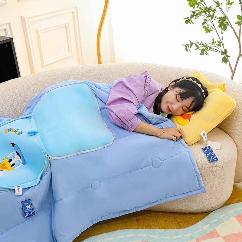 Official Disney Stitch plush air conditioner quilt, cartoon children's quilt, Strawberry Bear office nap pillow for girls Application Scenario