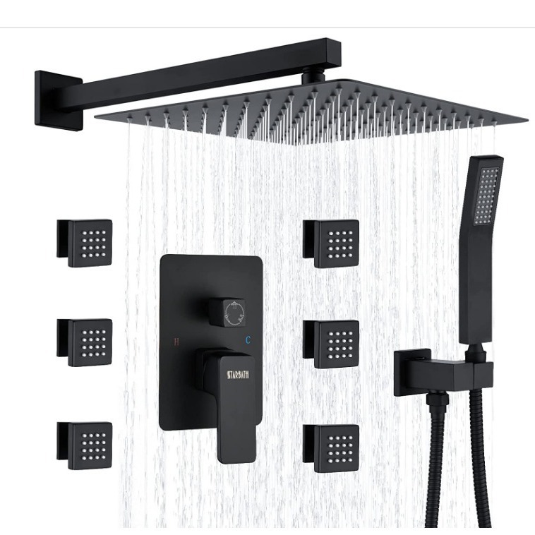 Dark Wall Type Rain Side Spray Shower Set For Household Hidden Waist Spray Multi-Functional Shower Wholesale details Picture